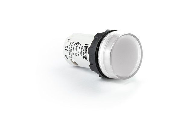 MB Serisi Plastik LED'li 230V AC Beyaz 22 mm Sinyal